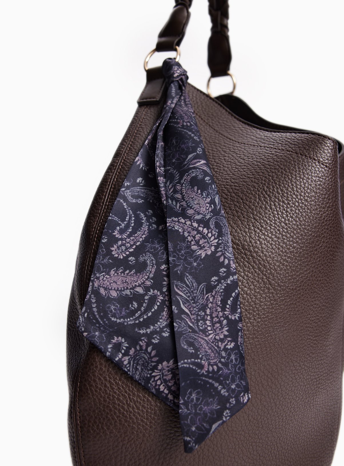 Black Fortune Cookie Style Faux Leather Shoulder Bag One Size - Image 3 thumbnail